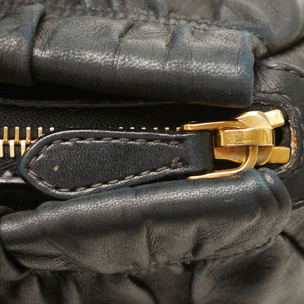 プラダ ハンドバッグ ブラック レザー レディース PRADA 【中古】