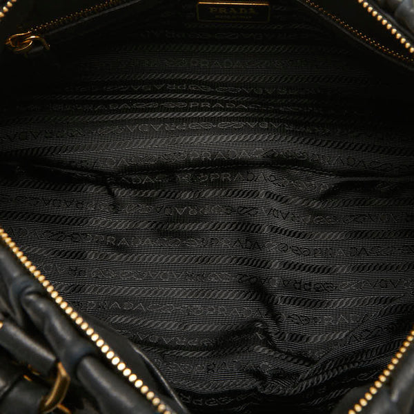 プラダ ハンドバッグ ブラック レザー レディース PRADA 【中古】