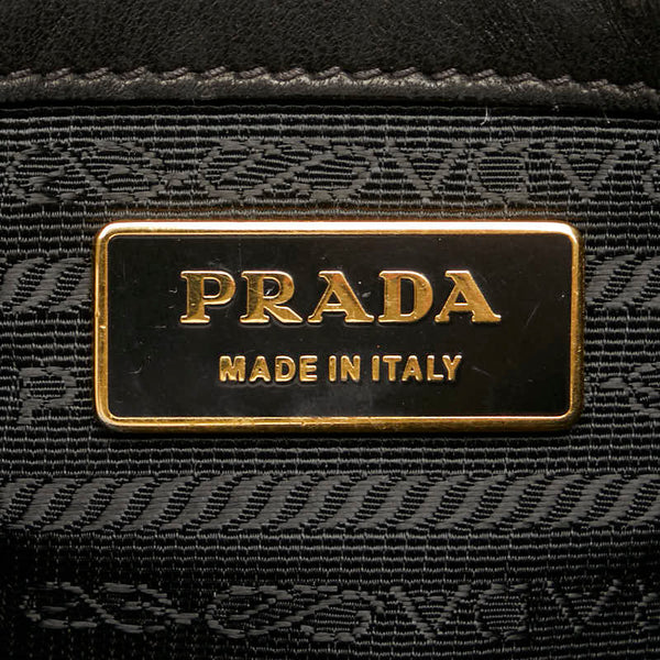 プラダ ハンドバッグ ブラック レザー レディース PRADA 【中古】