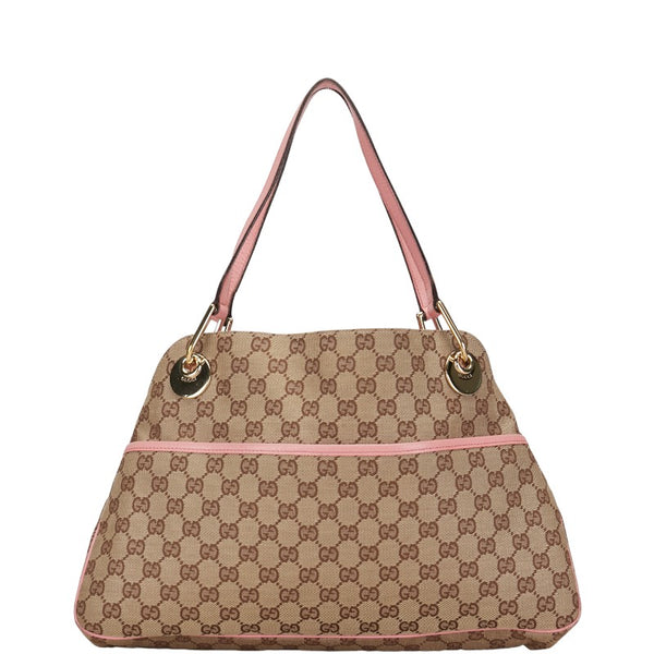 グッチ GGキャンバス ハンドバッグ 121023 ベージュ ピンク キャンバス レザー レディース GUCCI 【中古】