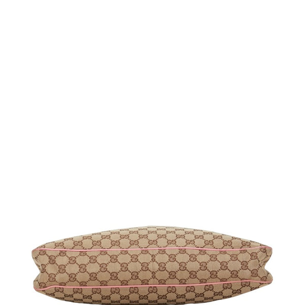 グッチ GGキャンバス ハンドバッグ 121023 ベージュ ピンク キャンバス レザー レディース GUCCI 【中古】