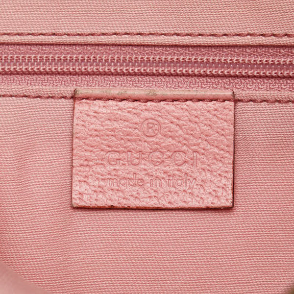 グッチ GGキャンバス ハンドバッグ 121023 ベージュ ピンク キャンバス レザー レディース GUCCI 【中古】