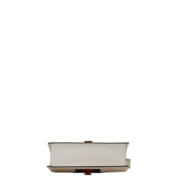 グッチ シルヴィ シェリーライン ショルダーバッグ 421882 ホワイト レザー レディース GUCCI 【中古】