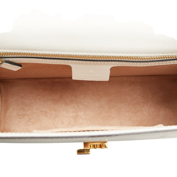 グッチ シルヴィ シェリーライン ショルダーバッグ 421882 ホワイト レザー レディース GUCCI 【中古】