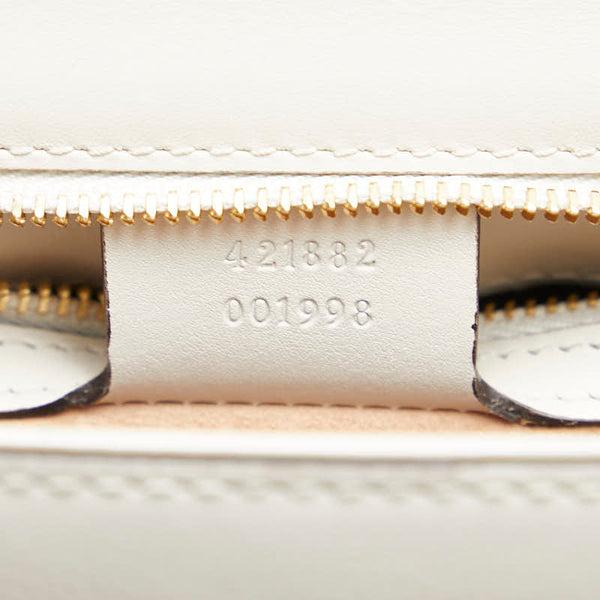 グッチ シルヴィ シェリーライン ショルダーバッグ 421882 ホワイト レザー レディース GUCCI 【中古】