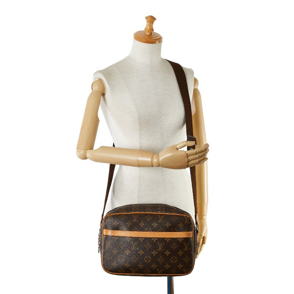 ルイ ヴィトン モノグラム  リポーターPM 斜め掛け ショルダーバッグ  M45254 ブラウン PVC レザー レディース LOUIS VUITTON 【中古】