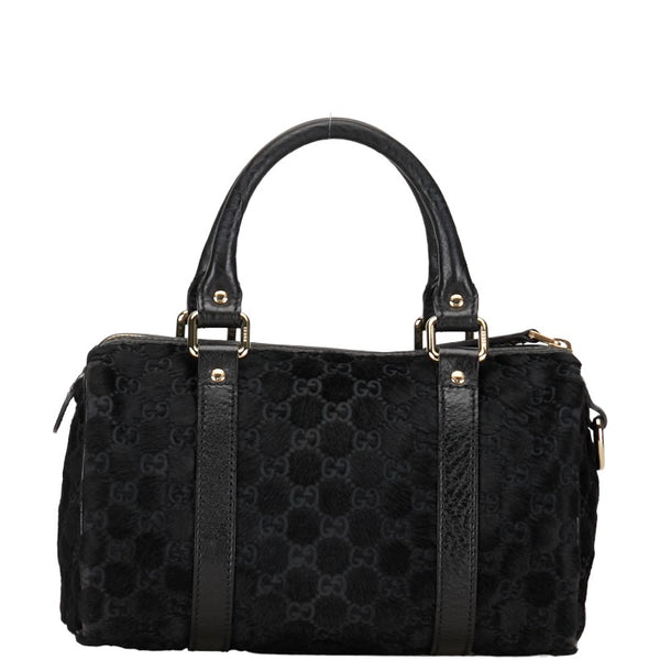 グッチ グッチシマ ハンドバッグ ミニボストン 193604 ブラック ファー レザー レディース GUCCI 【中古】