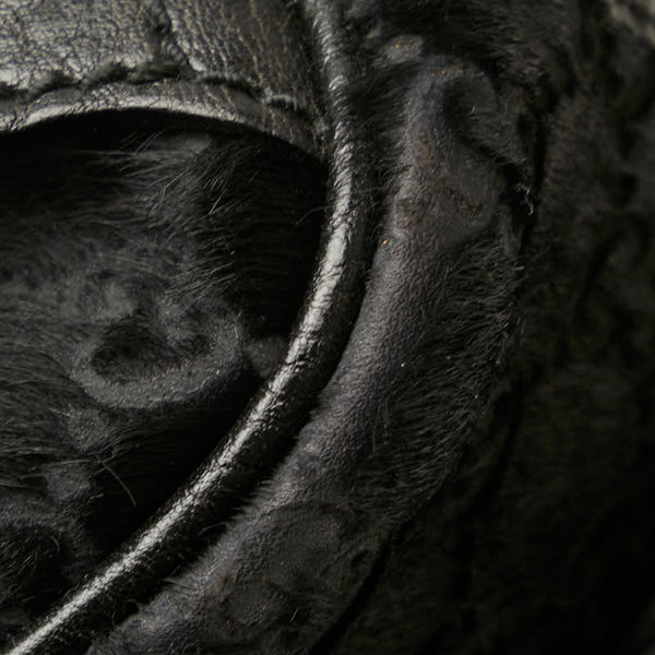 グッチ グッチシマ ハンドバッグ ミニボストン 193604 ブラック ファー レザー レディース GUCCI 【中古】