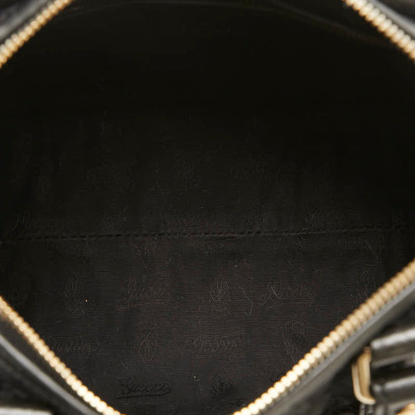 グッチ グッチシマ ハンドバッグ ミニボストン 193604 ブラック ファー レザー レディース GUCCI 【中古】