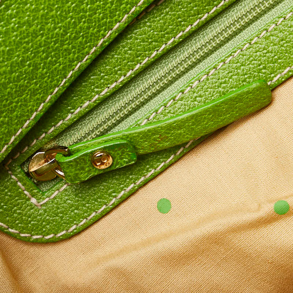 ケイトスペード 花 フラワー 総柄 ワンショルダーバッグ ハンドバッグ パーティーバッグ グリーン マルチカラー コットン レザー レディース Kate Spade 【中古】