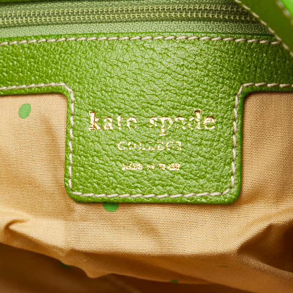 ケイトスペード 花 フラワー 総柄 ワンショルダーバッグ ハンドバッグ パーティーバッグ グリーン マルチカラー コットン レザー レディース Kate Spade 【中古】