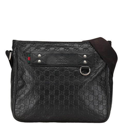 グッチ グッチシマ 斜め掛け ショルダーバッグ 322080 ブラック レザー レディース GUCCI 【中古】