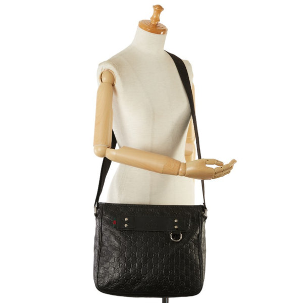 グッチ グッチシマ 斜め掛け ショルダーバッグ 322080 ブラック レザー レディース GUCCI 【中古】