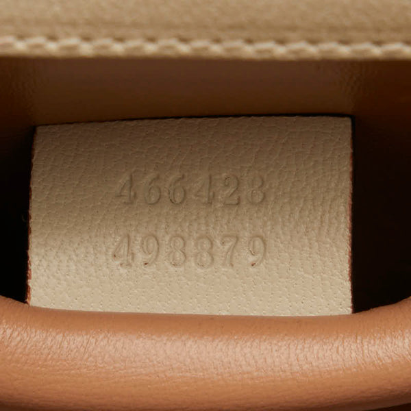 グッチ バンブー フォックスヘッド ハンドバッグ 466432 ホワイト レッド カーフ レザー レディース GUCCI 【中古】