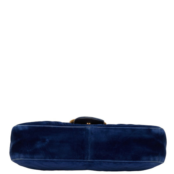 グッチ GGマーモント チェーンショルダーバッグ 443496 ブルー ベロア レディース GUCCI 【中古】