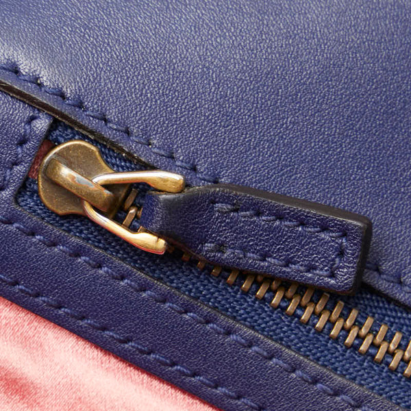 グッチ GGマーモント チェーンショルダーバッグ 443496 ブルー ベロア レディース GUCCI 【中古】