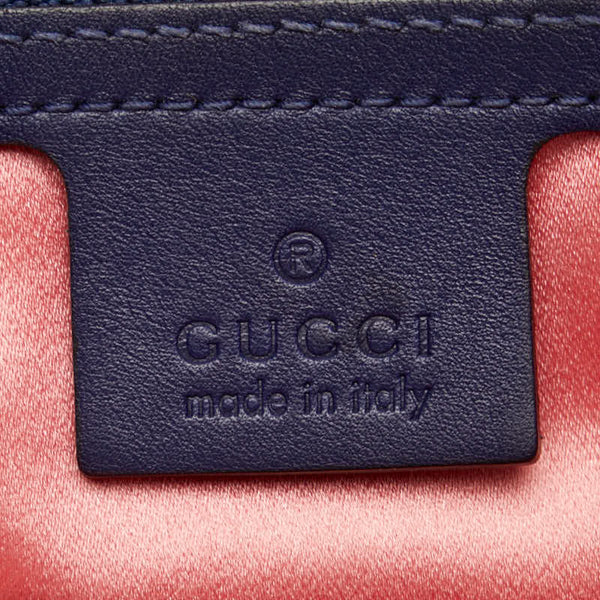 グッチ GGマーモント チェーンショルダーバッグ 443496 ブルー ベロア レディース GUCCI 【中古】