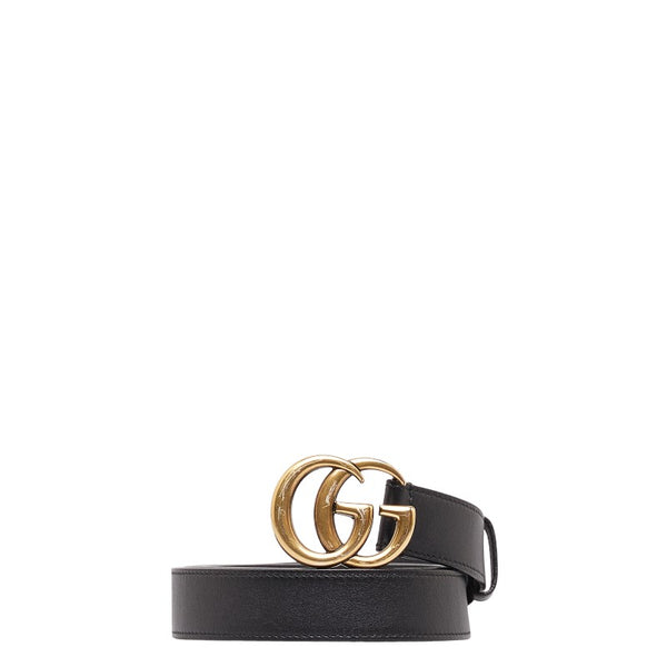 グッチ GGマーモント ベルト サイズ：95/38 214351 ブラック ゴールド レザー レディース GUCCI 【中古】