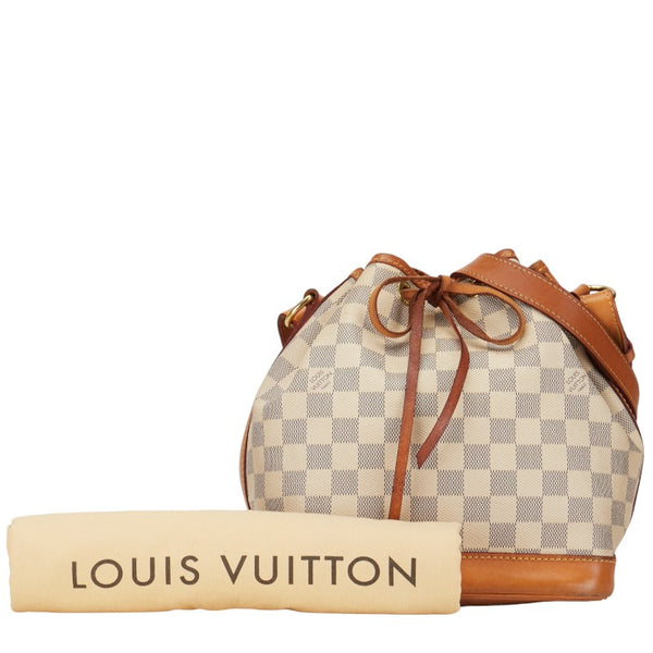 ルイ ヴィトン ダミエ アズール ノエBB ショルダーバッグ N41220 ホワイト ブラウン PVC レザー レディース LOUIS VUITTON 【中古】