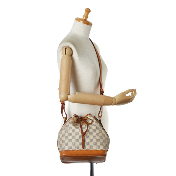 ルイ ヴィトン ダミエ アズール ノエBB ショルダーバッグ N41220 ホワイト ブラウン PVC レザー レディース LOUIS VUITTON 【中古】