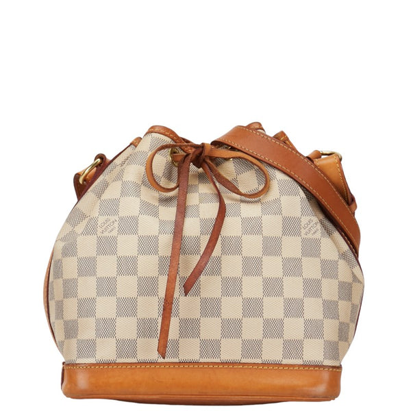 ルイ ヴィトン ダミエ アズール ノエBB ショルダーバッグ N41220 ホワイト ブラウン PVC レザー レディース LOUIS VUITTON 【中古】