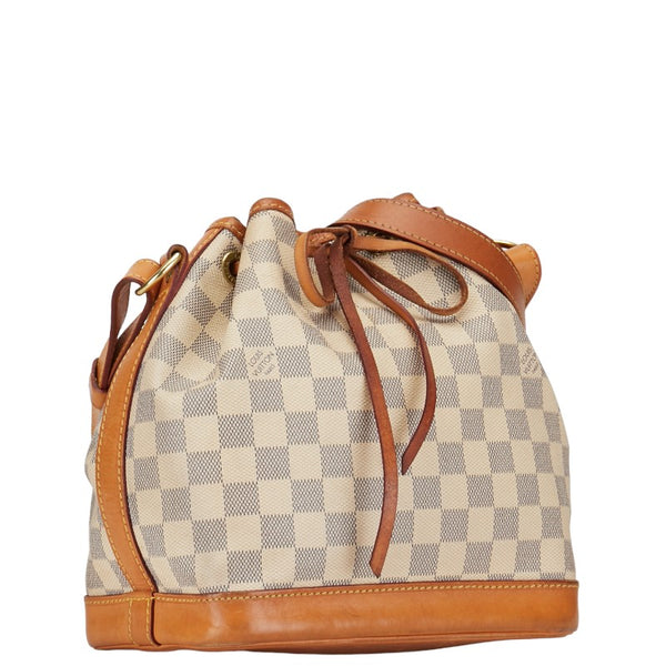 ルイ ヴィトン ダミエ アズール ノエBB ショルダーバッグ N41220 ホワイト ブラウン PVC レザー レディース LOUIS VUITTON 【中古】