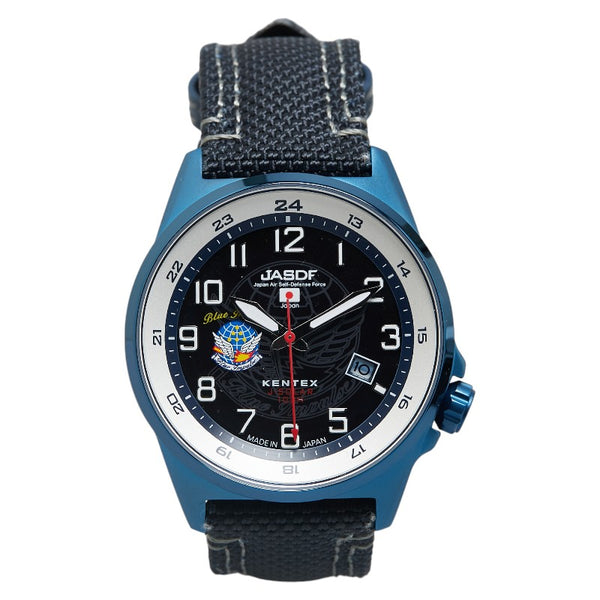 ケンテックス ソーラースタンダード 自衛隊 ブルーインパルス 腕時計 S715M-07 クオーツ ネイビー文字盤 ステンレススチール ナイロン メンズ Kentex 【中古】