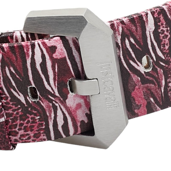 ジャストカヴァリ 腕時計 1G260 クオーツ ピンク文字盤 ステンレススチール レザー レディース Just Cavalli 【中古】