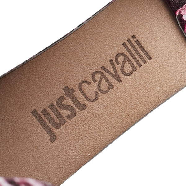 ジャストカヴァリ 腕時計 1G260 クオーツ ピンク文字盤 ステンレススチール レザー レディース Just Cavalli 【中古】