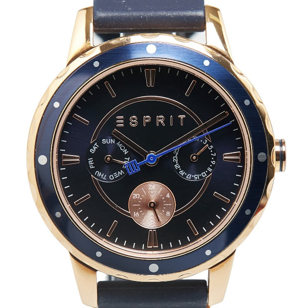 エスプリ 腕時計 1L140 クオーツ ネイビー文字盤 ステンレススチール ラバー メンズ ESPRIT 【中古】