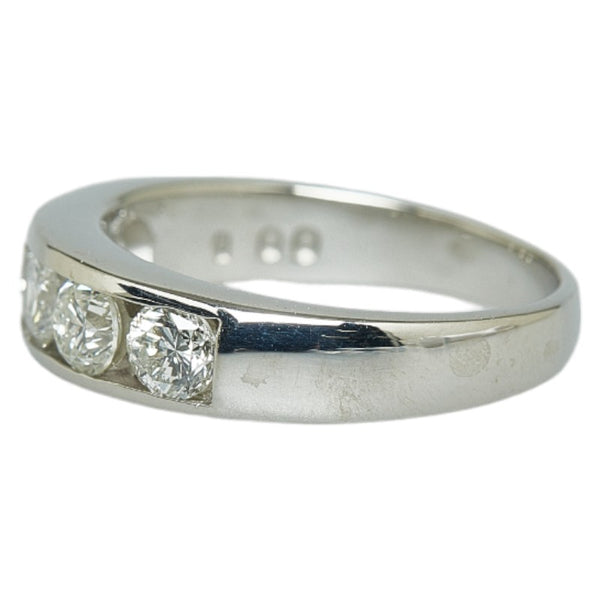 Pt900 プラチナ ダイヤ1.00ct 一文字 リング 指輪 #51 レディース 11号 【中古】