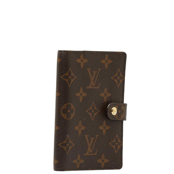 ルイ ヴィトン モノグラム アジェンダPM 手帳カバー 6穴 R20005 ブラウン PVC レザー レディース LOUIS VUITTON 【中古】