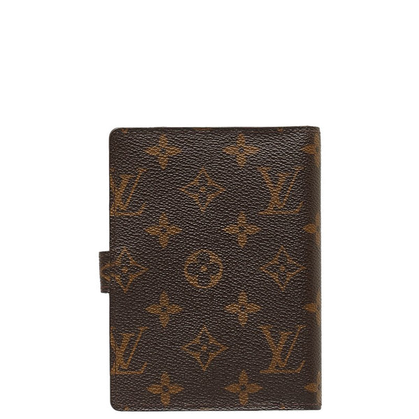 ルイ ヴィトン モノグラム アジェンダPM 手帳カバー 6穴 R20005 ブラウン PVC レザー レディース LOUIS VUITTON 【中古】