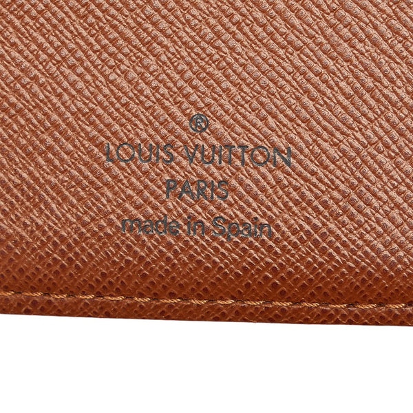 ルイ ヴィトン モノグラム アジェンダPM 手帳カバー 6穴 R20005 ブラウン PVC レザー レディース LOUIS VUITTON 【中古】