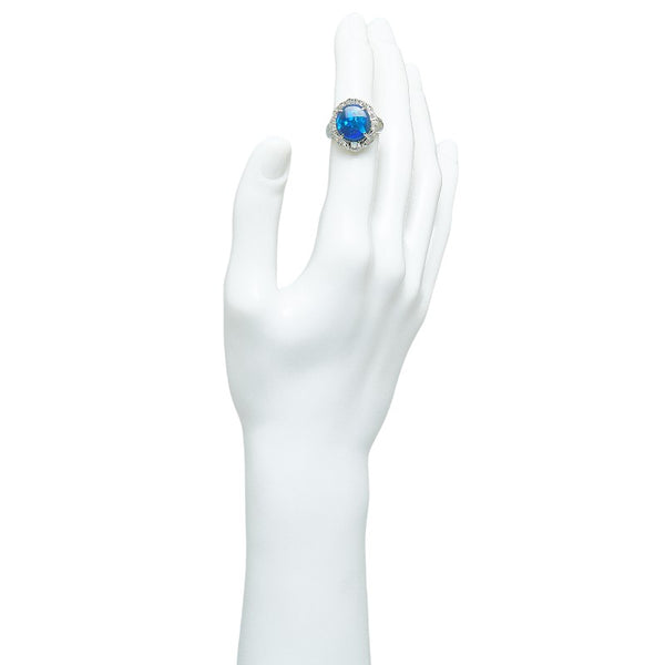 Pt900 プラチナ ブラックオパール5.14ct ダイヤ0.51ct リング 指輪 レディース 10.5号 【中古】