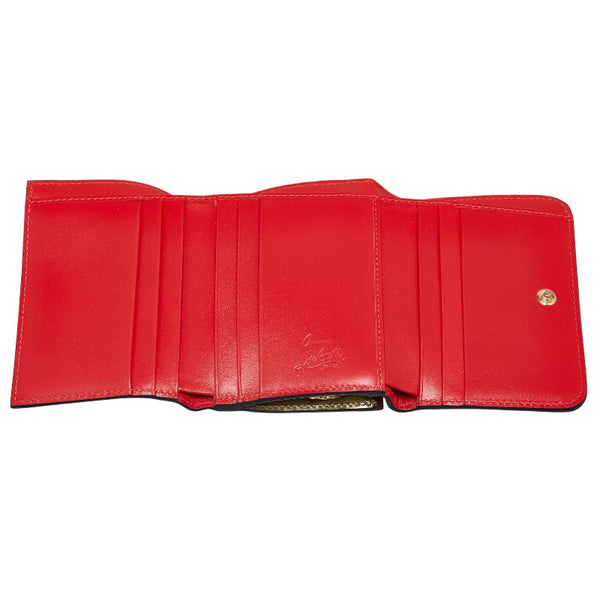 クリスチャンルブタン マカロン スタッズ 三つ折り財布 ゴールド レザー レディース Christian Louboutin 【中古】