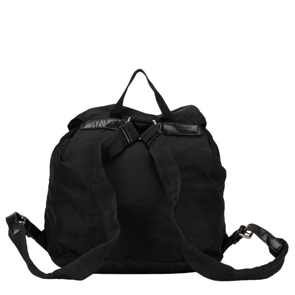 プラダ 三角ロゴプレート テスート リュック バックパック ブラック ナイロン レザー レディース PRADA 【中古】
