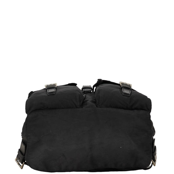 プラダ 三角ロゴプレート テスート リュック バックパック ブラック ナイロン レザー レディース PRADA 【中古】