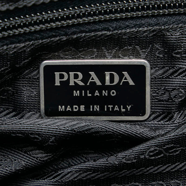 プラダ 三角ロゴプレート テスート リュック バックパック ブラック ナイロン レザー レディース PRADA 【中古】