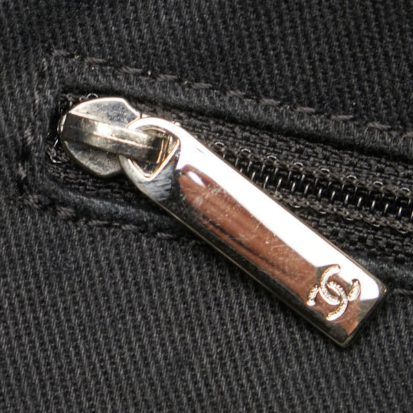 シャネル ココマーク ロゴ ドーヴィルPM チェーントートバック グレー キャンバス レザー レディース CHANEL 【中古】