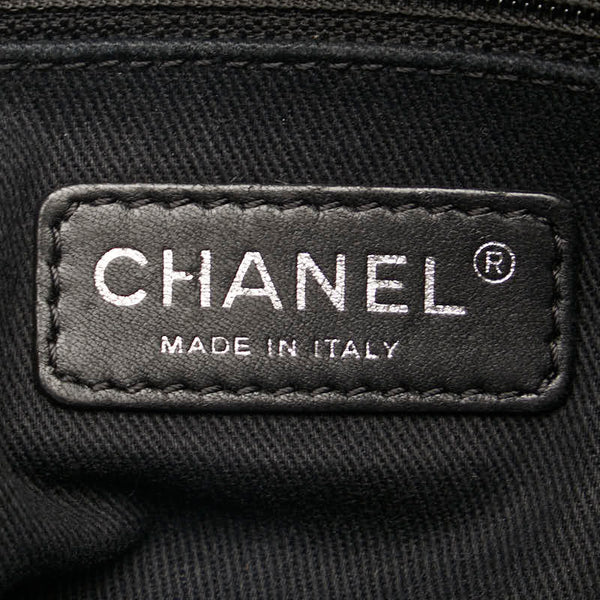 シャネル ココマーク ロゴ ドーヴィルPM チェーントートバック グレー キャンバス レザー レディース CHANEL 【中古】