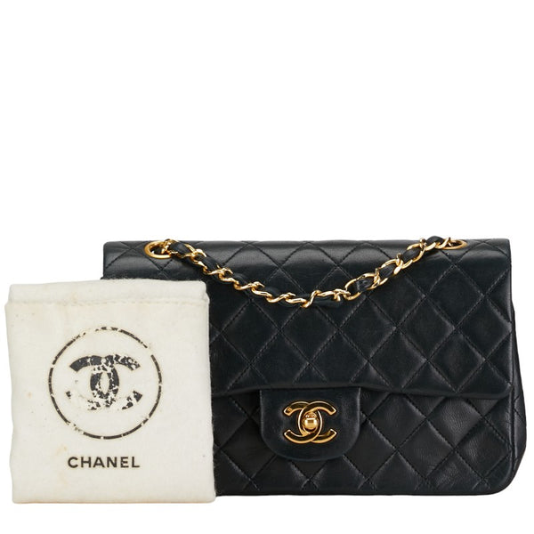 シャネル マトラッセ23 ココマーク ダブルフラップ チェーン ショルダーバッグ ブラック ラムスキン レディース CHANEL 【中古】