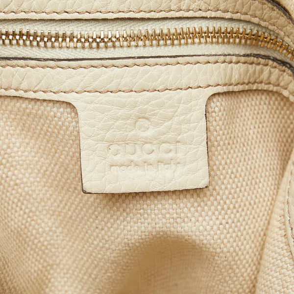 グッチ GGキャンバス バンブー ハンドバッグ ショルダーバッグ 2WAY 282315 ベージュ ホワイト キャンバス レザー レディース GUCCI 【中古】