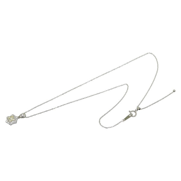 Pt900 プラチナ Pt850 プラチナ ダイヤ0.52ct ダイヤ0.27ct スノークリスタル モチーフ ネックレス レディース 【中古】