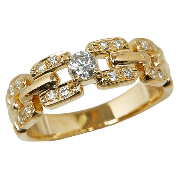 タサキ K18YG イエローゴールド ダイヤ0.28ct リング 指輪 レディース TASAKI 8.5号 【中古】
