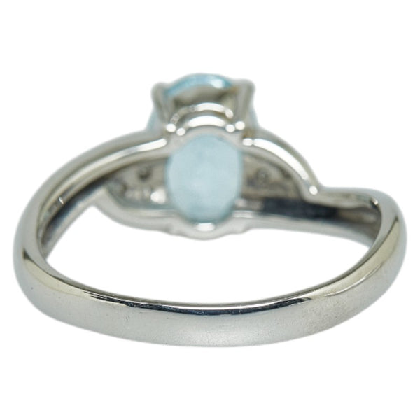 Pt900 プラチナ アクアマリン1.38ct ダイヤ0.07ct リング 指輪 レディース 12.5号 【中古】