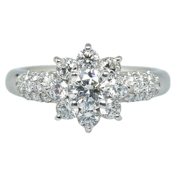 Pt900 プラチナ ダイヤ0.504ct ダイヤ0.78ct リング 指輪 レディース 13号 【中古】