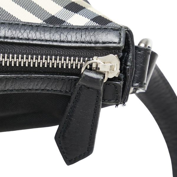 バーバリー ノバチェック ショルダーバッグ ブラック ベージュ ナイロン レザー レディース BURBERRY 【中古】