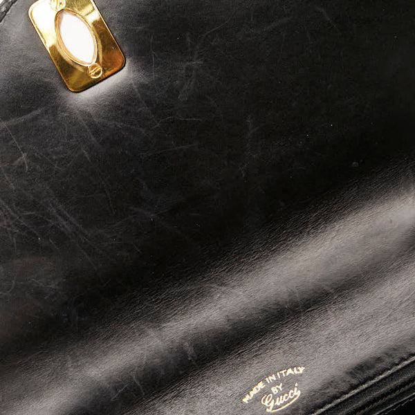 グッチ オールドグッチ ハンドバッグ ショルダーバッグ 2WAY ブラック レザー レディース GUCCI 【中古】