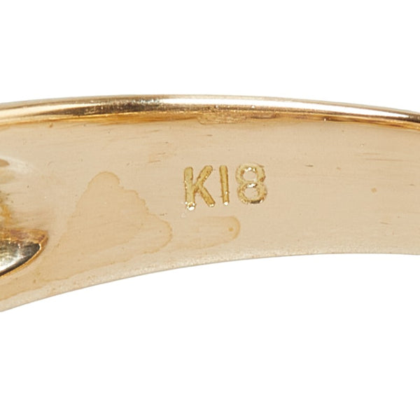 K18YG イエローゴールド ルビー ダイヤ0.04ct リング 指輪 レディース 15.5号 【中古】